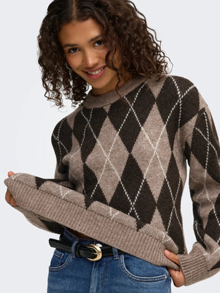 JACQUELINE DE YONG MAGLIONE BIANKA A GIROCOLLO CON ROMBI 15381327 CLT