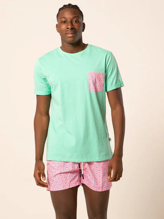 LORD PARTENOPEI T-SHIRT WITH PATTERN POCKET TM24-TILE TUR