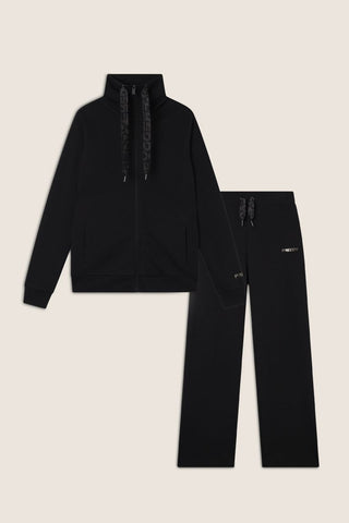 FREDDY TUTA CON FELPA CON ZIP A COLLO ALTO CON LACCI E PANTALONE A PALAZZO CON LACCI DONNA WTRK3 N