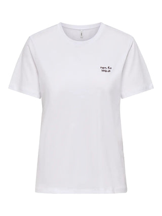 ONLY T-SHIRT ADELINA CON SCRITTA IN PETTO 15373449 BGW
