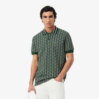 LACOSTE POLO DAL TAGLIO CLASSICO IN JACQUARD CON MONOGRAMMA DH1417 D1R