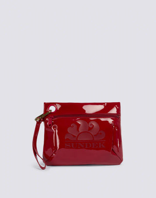 SUNDEK BORSA A TRACOLLA CLUTCH IN TESSUTO LUCIDO CON LOGO AW416ABPV400 A9000