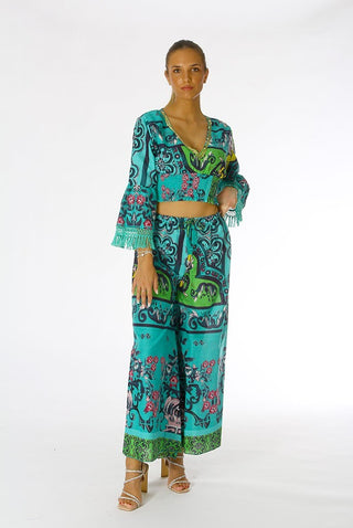 POSITANO BY JEAN PAUL PANTALONE COTONE FANTASIA 81053 VERDE