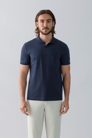 MORE POLO IN COTONE STRETCH EDWARD BLU