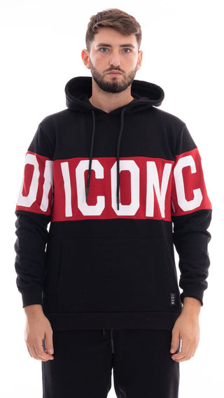 ICON FELPA CON CAPPUCCIO UOMO IU9186FC NER