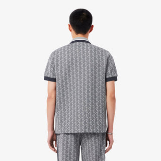 LACOSTE POLO DAL TAGLIO CLASSICO IN JACQUARD CON MONOGRAMMA UOMO DH1417 41I