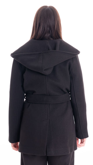 MARKUP WOMEN'S KNITTED FABRIC HOODED COAT MW764620 BLACK