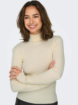JACQUELINE DE YONG PLUM HIGH NECK SWEATER WOMEN 15328328 EGG