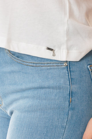 MARKUP T-SHIRT GIROCOLLO CON DETTAGLIO SULLE SPALLE DONNA MW861005 OFW