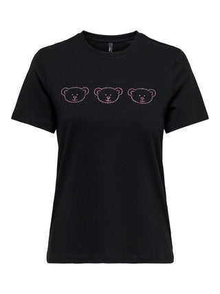 ONLY WOMEN'S HALF SLEEVE KITA T-SHIRT 15337718 BLK