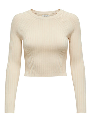 ONLY MAGLIONE CROP MEDDI LONG SLEEVES O-NECK DONNA 15280060 BRC