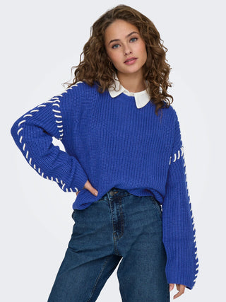 JACQUELINE DE YONG PULLOVER ROSELLA MANICA LUNGA DONNA (SODALITE BLUE) 15329787 SDB