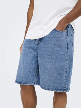 ONLY&SONS FIVE BERMUDA BAGGY IN DENIM 22029893 MBD