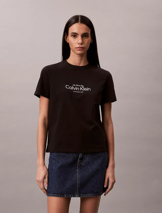 CALVIN KLEIN JEANS T-SHIRT CLASSIC NYC LOGO TEE CK DONNA LV047F810G UB1