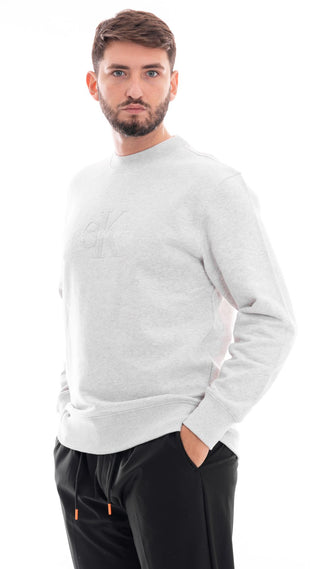 CALVIN KLEIN JEANS FELPA IN CINIGLIO GIROCOLLO MONOLOGO UOMO J326144 P6G