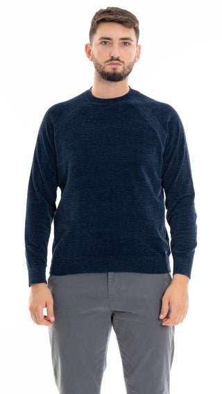 MARKUP CREW NECK CHENILLE SWEATER MEN MK790129 BLUE