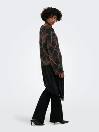 ONLY MAGLIONE NOEME IN MAGLIA A QUADRI 15378140 CFB