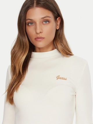 GUESS TOP ALBA COLLO ALTO MANICA LUNGA DONNA V5BP10KCBF1 A10F