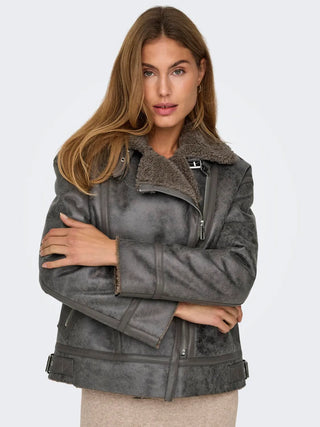 ONLY BETTY JACKET WITH FUR INSIDE WOMEN (WAINUT) 15322044 WIT