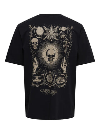 ONLY&SONS TRISTAN T-SHIRT IN COTONE CON FANTASIA TESCHIO UOMO 22035827 SKU