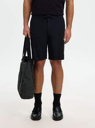 SELECTED HOMME BRODY BERMUDA IN LINO REGULAR 16087638 BLK