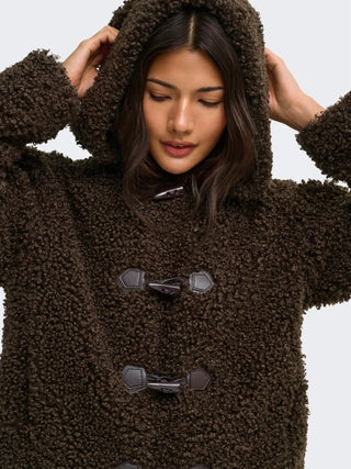 ONLY GIUBBOTTO EIRA CON EFFETTO TEDDY DUFFLE E CAPPUCCIO 15373881 DMS