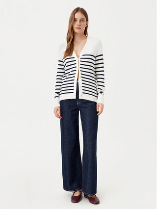 VILA CARDIGAN WENNIE SCOLLO A V CON BOTTONI DONNA 14100579 CDN