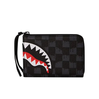 SPRAYGROUND CHECK SHARK WALLET WITH ICONIC LOGO W6575