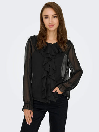 JACQUELINE DE YONG CAMICIA CON VOLANT NOVA 15358503 BLK