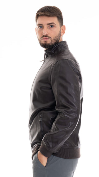 MARKUP LEATHER JACKET WITH ZIP MK24005 MOR