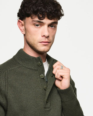 WEEKEND OFFENDER MAGLIONE IN LANA CASTILLOS  CON BOTTONI E PATCH SU MANICA KW3A14 CASTILLOS BLKF