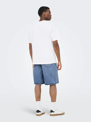 ONLY&SONS FIVE BERMUDA BAGGY IN DENIM 22029893 MBD
