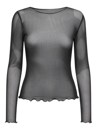 JACQUELINE DE YONG ELSA T-SHIRT IN RETE DONNA 15354045 BLK