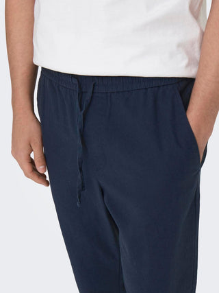 ONLY&SONS PANTALACCIO CROP LINUS MISTO LINO 22024966 DKN