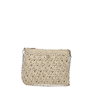 HATYOU POCHETTE INTRECCIATA A FIORI CON TRACOLLA CATENA
22X17 CM BP0340 NAT