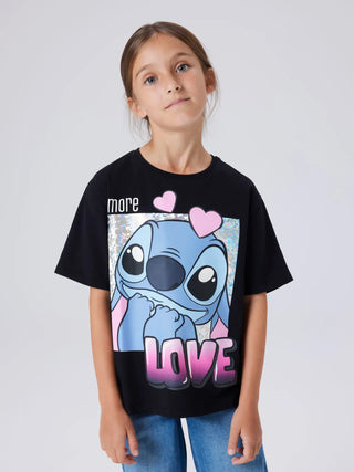 NAME IT T-SHIRT FORA CON STITCH 13254166 BLK