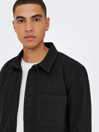 ONLY&SONS TIMES CAMICIA IN COTONE OVER CON TASCHE UOMO 22034293 JBK