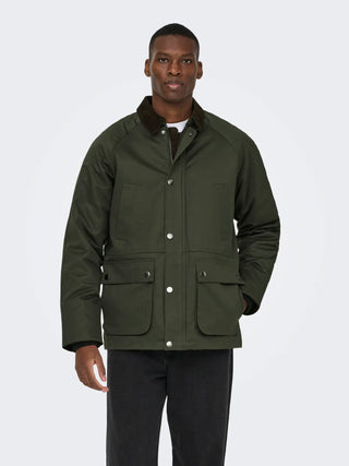 ONLY&SONS GIACCA BOB CERATO, CON COLLETTO E CHIUSURA A BOTTONI 22034876 RSN