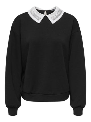 ONLY WILLOW MAGLIONE CON DETTAGLIO STRASS SU COLLETTO DONNA 15356097 BKC