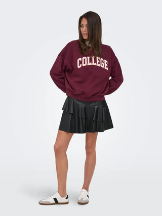 JACQUELINE DE YONG FELPA MESA DI JDY SENZA CAPPUCCIO CON SCRITTA COLLEGE 15370526 WRW