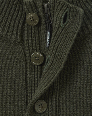 WEEKEND OFFENDER MAGLIONE IN LANA CASTILLOS  CON BOTTONI E PATCH SU MANICA KW3A14 CASTILLOS BLKF