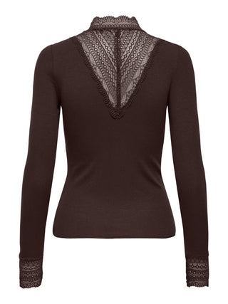 ONLY TILDE MAGLIONE CON COLLO ALTO MERLETTATO 15207788 CLT