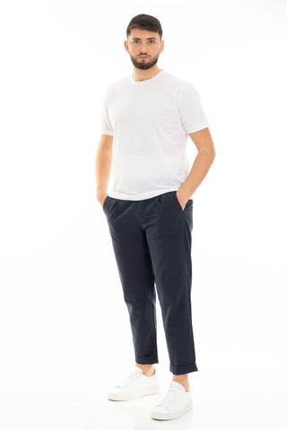 LORD PARTENOPEI LINEN TROUSERS PANTAM24-BLUE