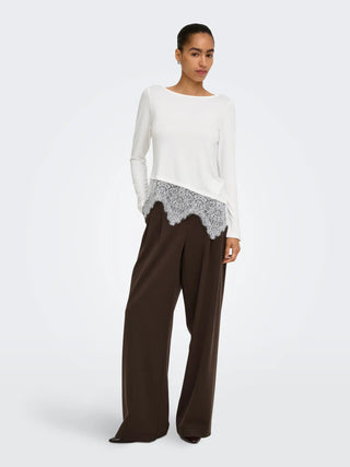 ONLY LAILA MAGLIA MANICA LUNGA CON PIZZO 15384850 CLD