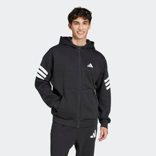 ADIDAS FELPA ZIP E CAPPUCCIO 3 STRISCE CON LOGO UOMO JD4827