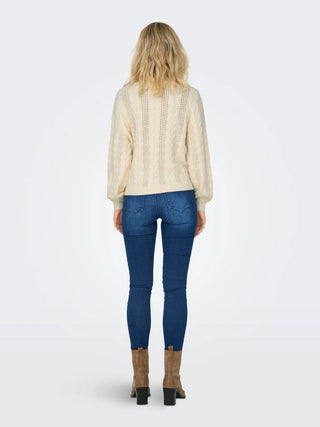 ONLY RUBINA PERFORATED CREW NECK SWEATER WOMEN 15317515 WTG