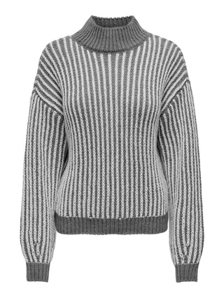 JACQUELINE DE YONG PULLOVER ALLY MANICA LUNGA DONNA (DECEMBER SKY/CLOUD DANCER) 15328368 DSC