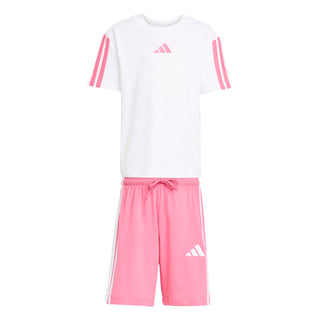 ADIDAS COMPLETO T-SHIRT CON LOGO E PANTALONE CORTO CON 3STRISCE KC6147