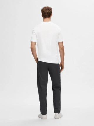 SELECTED HOMME MEN'S COLMAN HALF SLEEVE CREW NECK T-SHIRT 16077385 WHT