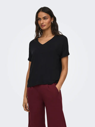 JACQUELINE DE YONG SISSY T-SHIRT SCOLLO A V 15364526 BLK